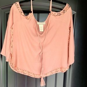 Blush Pink Cold-Shoulder Blouse